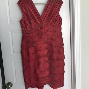 Adrianna Papell Red Party Cocktail Dress